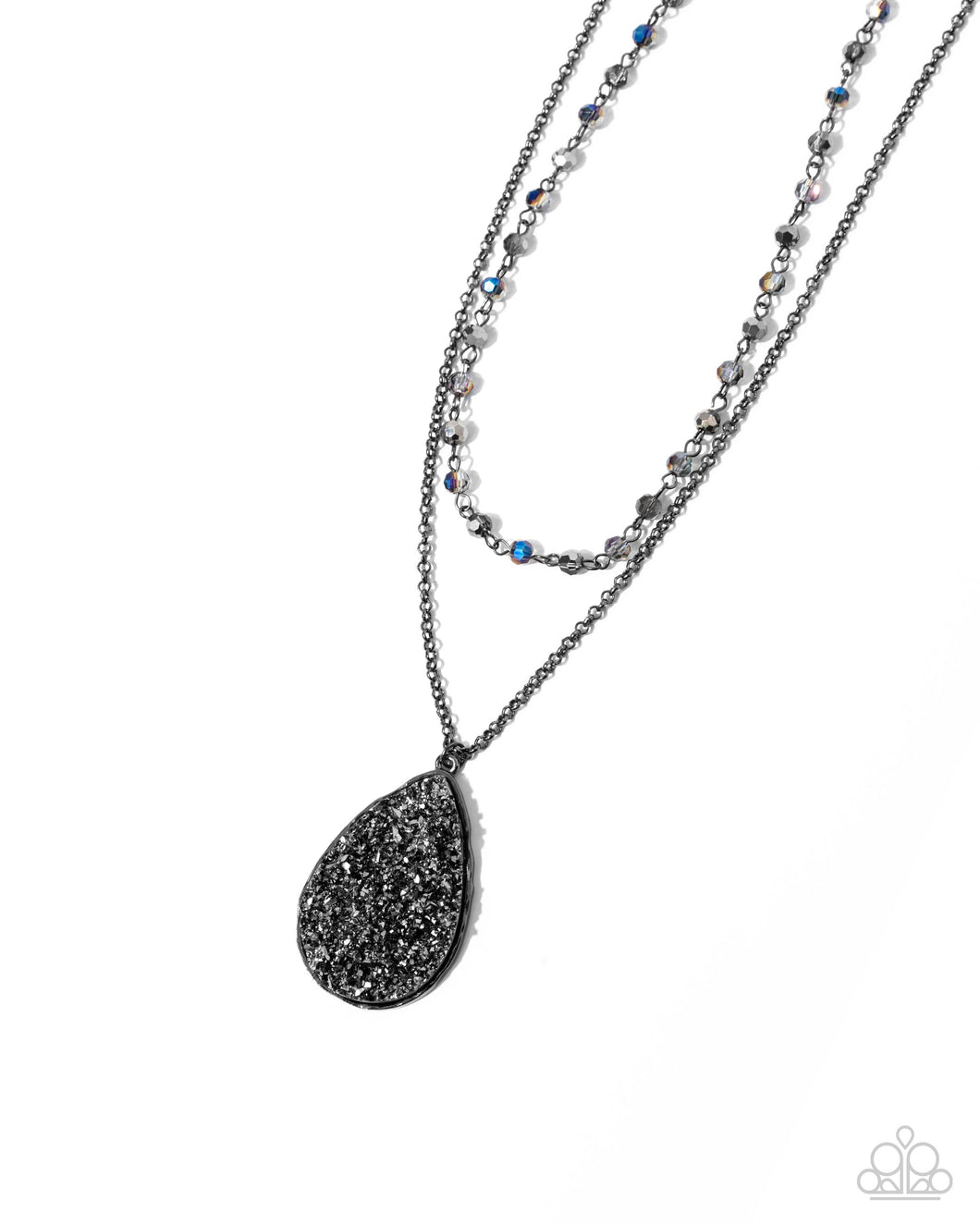 Druzy Delight - Black Gunmetal Necklace