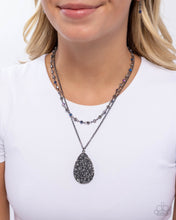 Load image into Gallery viewer, Druzy Delight - Black Gunmetal Necklace