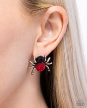 Load image into Gallery viewer, Black Widow - Red Post Earrings