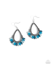 Load image into Gallery viewer, Pronged Pattern - Blue Earrings