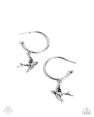 Meadowlark Memento - Silver Hoop Earrings