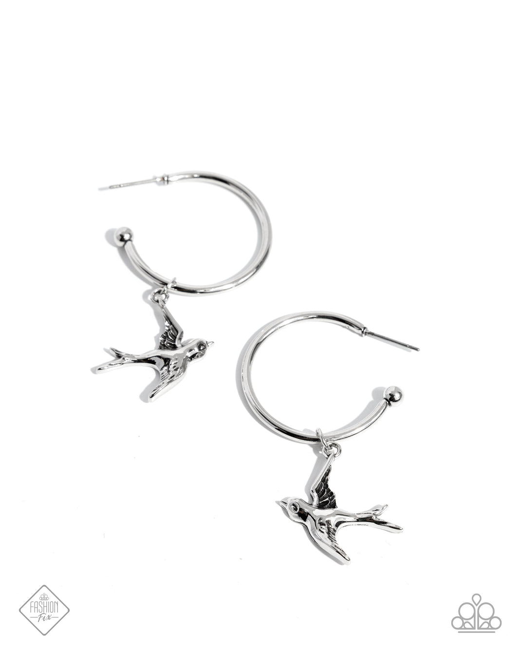 Meadowlark Memento - Silver Hoop Earrings