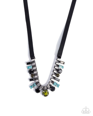 Ribbon Reveal - Green Necklace