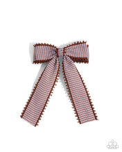 Load image into Gallery viewer, Checkered Chic - Brown Hair Clip