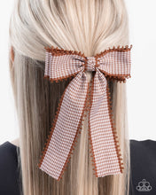 Load image into Gallery viewer, Checkered Chic - Brown Hair Clip