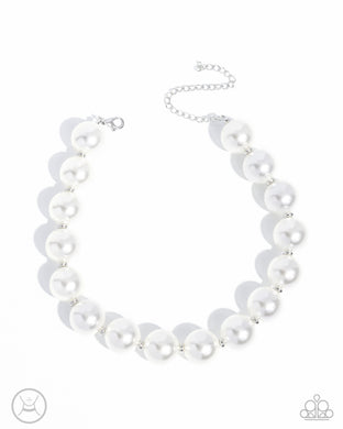 Pronounced Pearls - White Choker Necklace