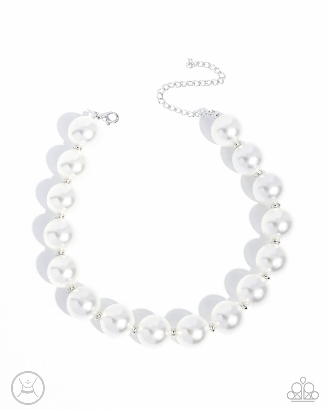 Pronounced Pearls - White Choker Necklace