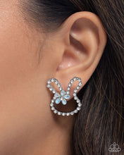 Load image into Gallery viewer, Bunny Backdrop - Blue Post Earrings