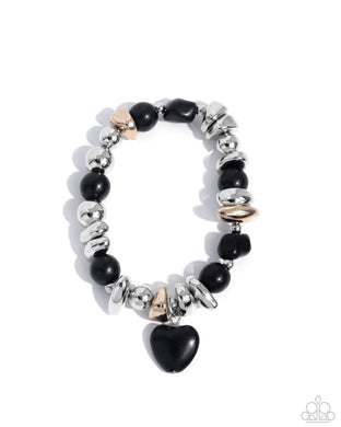 Adorably Asymmetrical - Black Bracelet