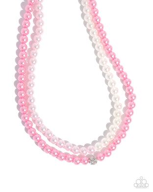 Pearly Paladin - Pink Necklace