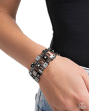 Load image into Gallery viewer, Puzzling Persistence - Black Gunmetal Stretchy Bracelet