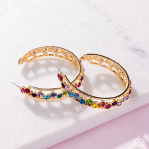 Scattered Sophistication - Multicolor Hoop Earrings