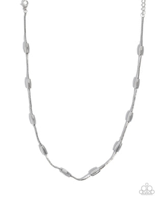 Cylindrical Chic - Silver Necklace