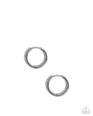 Sinuously Stainless - Silver Stainless Steel Hinge Hoop Earrings