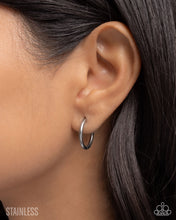 Load image into Gallery viewer, Sinuously Stainless - Silver Stainless Steel Hinge Hoop Earrings