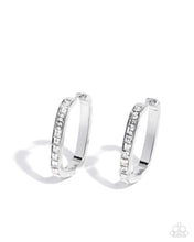 Load image into Gallery viewer, Encased Elevation - White Hinge Hoop Earrings