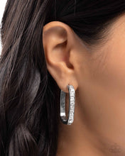 Load image into Gallery viewer, Encased Elevation - White Hinge Hoop Earrings