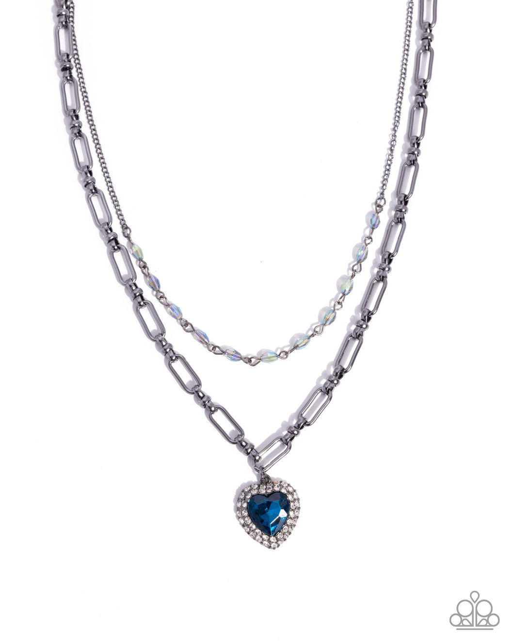 Match Made In HAUTE - Blue Gunmetal Necklace