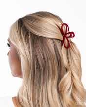 Load image into Gallery viewer, Merry BOW Round - Red Claw Clip