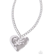 Load image into Gallery viewer, Hammered Heartthrob - Silver Necklace
