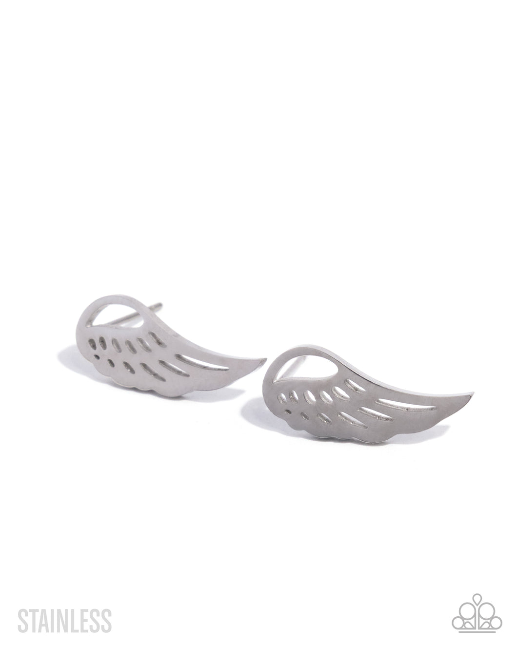 Angelic Advance - Silver Stainless Steel Post Earrings