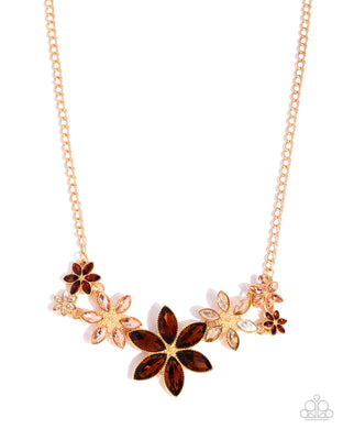 Bewildering Bouquet - Brown Necklace