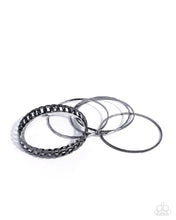 Load image into Gallery viewer, Bangle Brilliance - Black Gunmetal Set of Bracelets