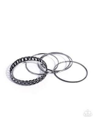 Bangle Brilliance - Black Gunmetal Set of Bracelets