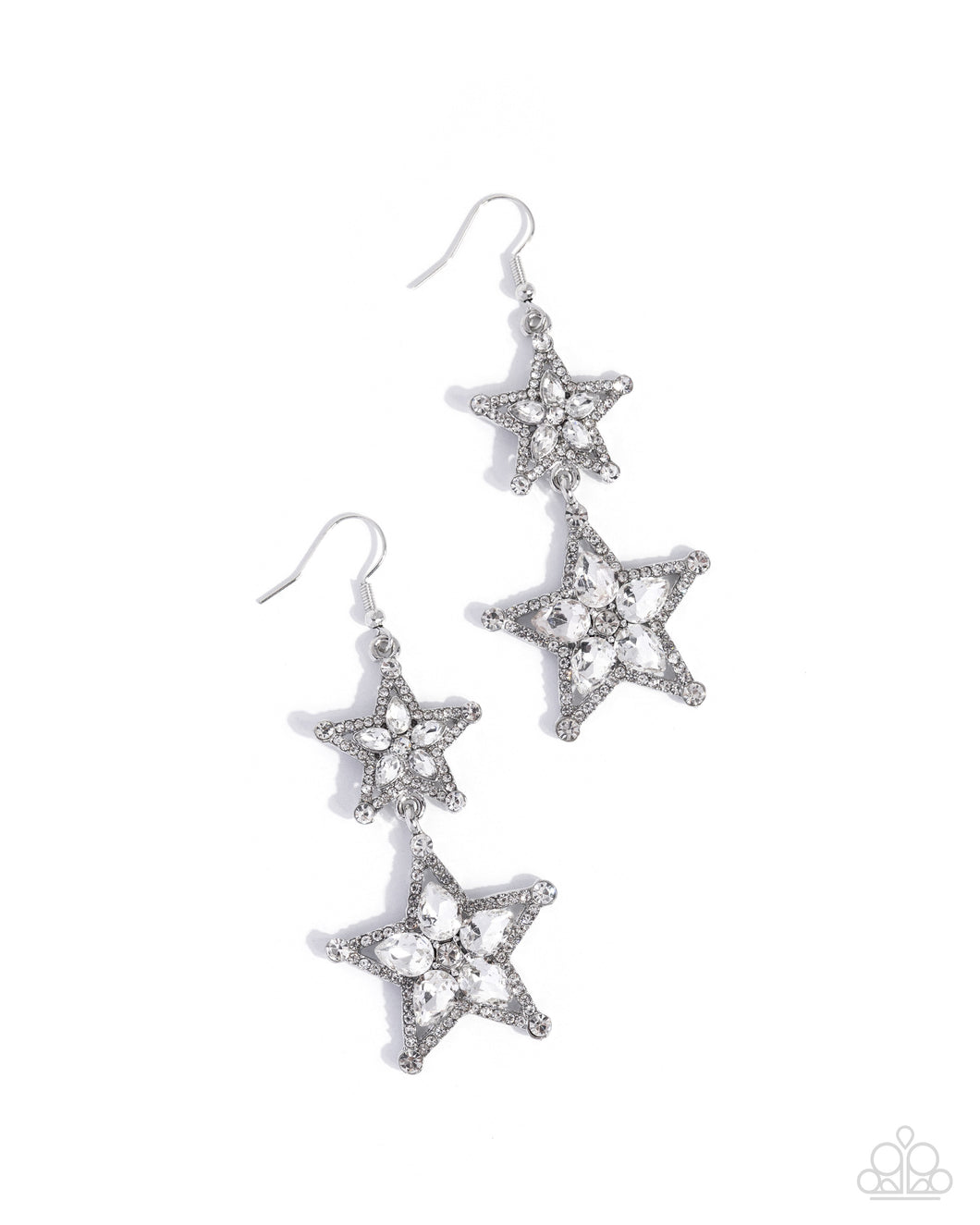 Glittery Galaxy - White Earrings