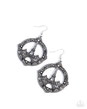 Load image into Gallery viewer, Enamored Eiffel Tower - Black Earrings