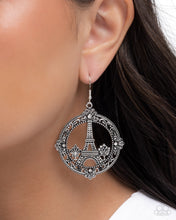 Load image into Gallery viewer, Enamored Eiffel Tower - Black Earrings