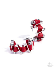 Load image into Gallery viewer, Captivating Corkscrew - Red Hoop Earrings