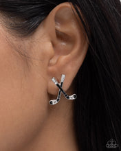 Load image into Gallery viewer, Hockey Haute - Black Post Earrings