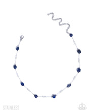 Load image into Gallery viewer, Surreal Sunset - Blue / Stainless Steel Choker Necklace