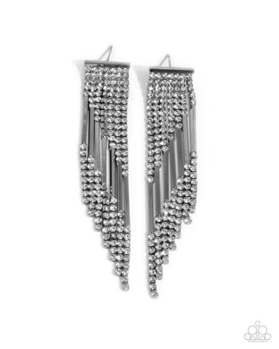 Careless Cascade - Black Gunmetal Post Earrings