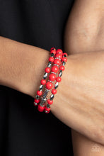 Load image into Gallery viewer, Colorfully Coiled - Red Bracelet