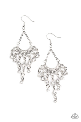 Commanding Candescence - White Earrings