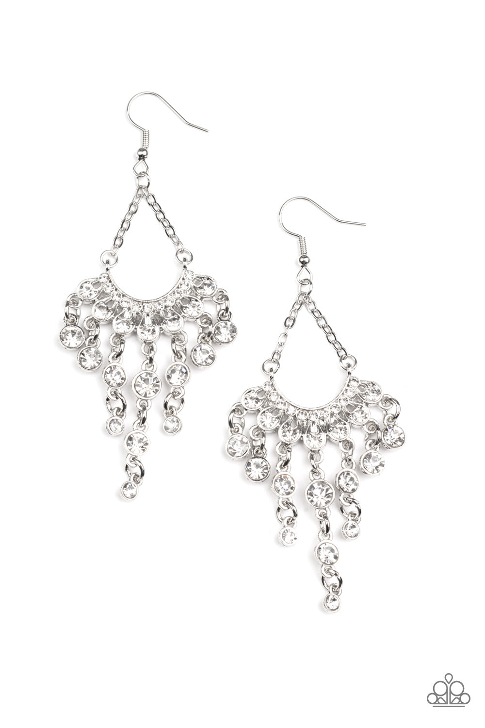 Commanding Candescence - White Earrings