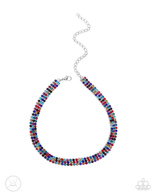 Terrific Trio - Multicolor Choker Necklace
