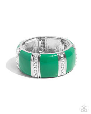 Colored Cameo - Green Bracelet