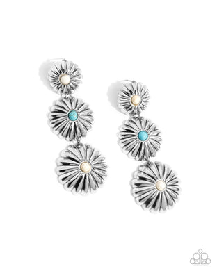 Palm Tree Promise - White Post Earrings