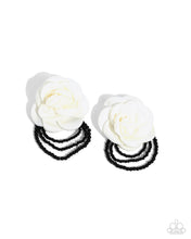 Load image into Gallery viewer, Dramatic Dame - White Post Earrings