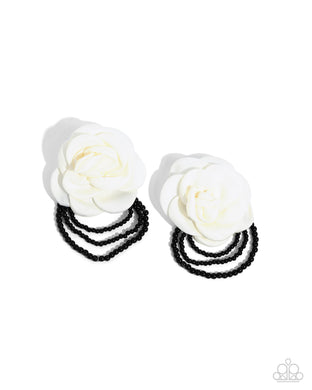 Dramatic Dame - White Post Earrings