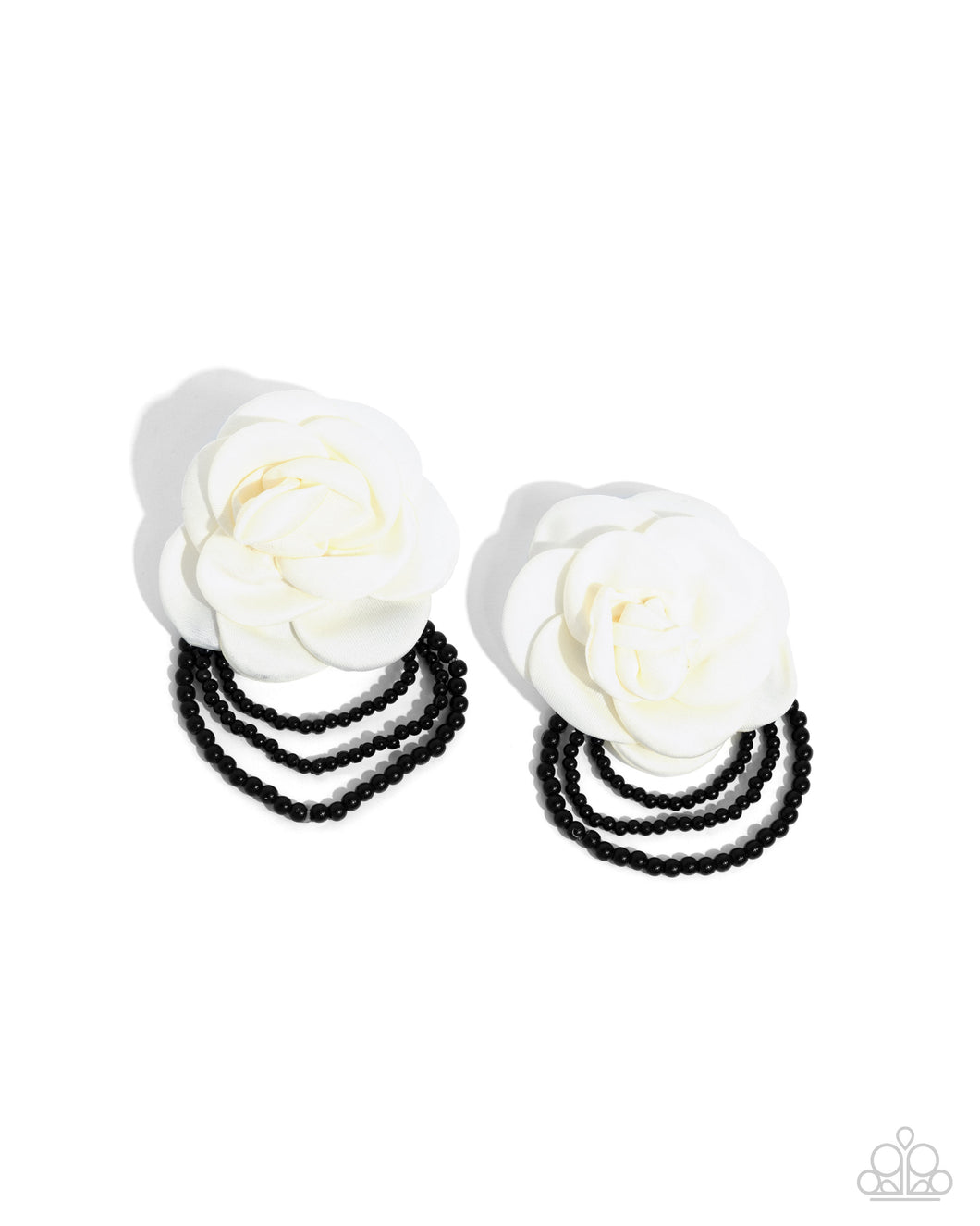 Dramatic Dame - White Post Earrings