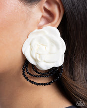 Load image into Gallery viewer, Dramatic Dame - White Post Earrings