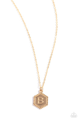 Emblematic Elegance - B - Gold Necklace