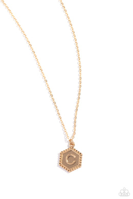 Emblematic Elegance - C - Gold Necklace