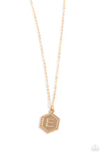 Load image into Gallery viewer, Emblematic Elegance - E - Gold Necklace
