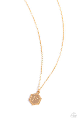 Emblematic Elegance - P - Gold Necklace
