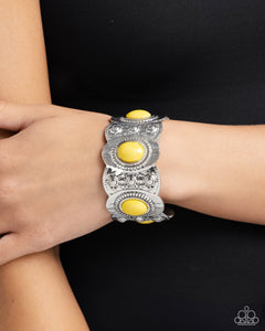 Exotic Excavation - Yellow Cuff Bracelet